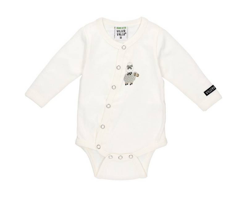 Villervalla Langarmwickelbody Schaf Unisex Kinder (1-tlg) Langarm Einteiler, Body, Longsleeve-Body, Bodysuit, Stretchbody von Villervalla