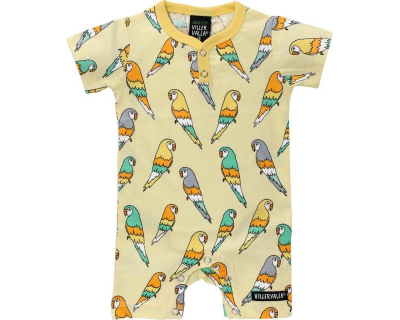 Villervalla Spieler Budgie Unisex Kinder Sommerstrampler, Einteiler, Babyanzug, Kurzarm-Strampler, Overall von Villervalla