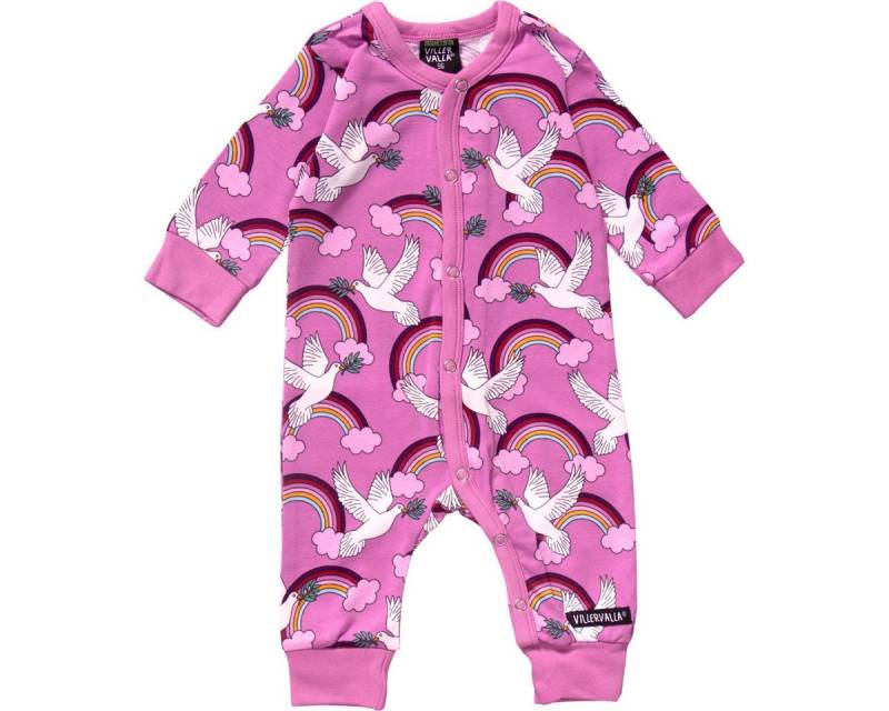 Villervalla Strampler Regenbogen Peace Unisex Kinder Einteiler, Overall, Babyanzug, Babyoverall, Babyanzug von Villervalla