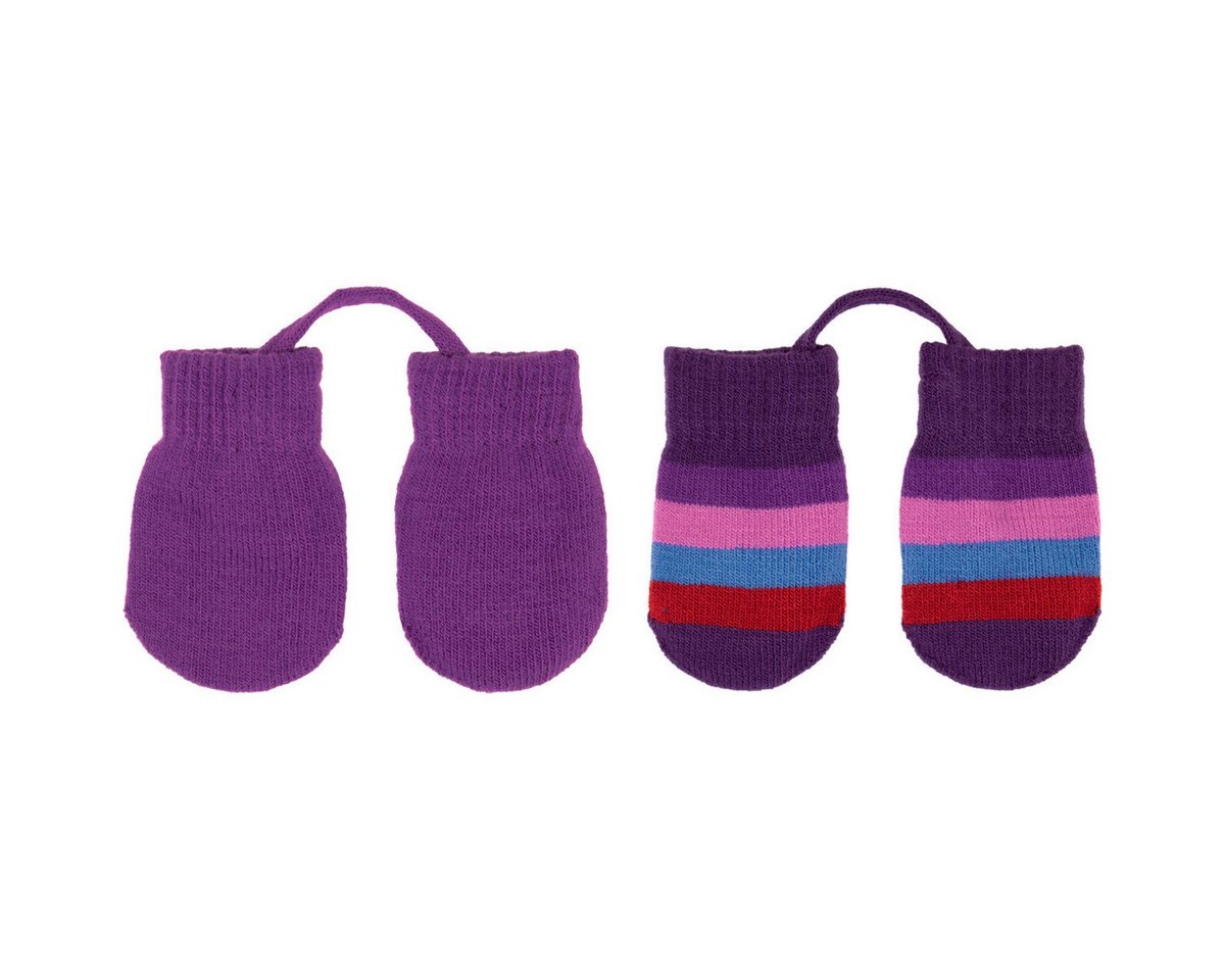 Villervalla Strickhandschuhe Basic Streifen Unisex Kinder (2-St) Fäustlinge, Fingerhandschuhe, Strickhandschuhe, Handwärmer von Villervalla
