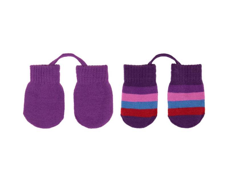 Villervalla Strickhandschuhe Basic Streifen Unisex Kinder (2-St) Fäustlinge, Fingerhandschuhe, Strickhandschuhe, Handwärmer von Villervalla