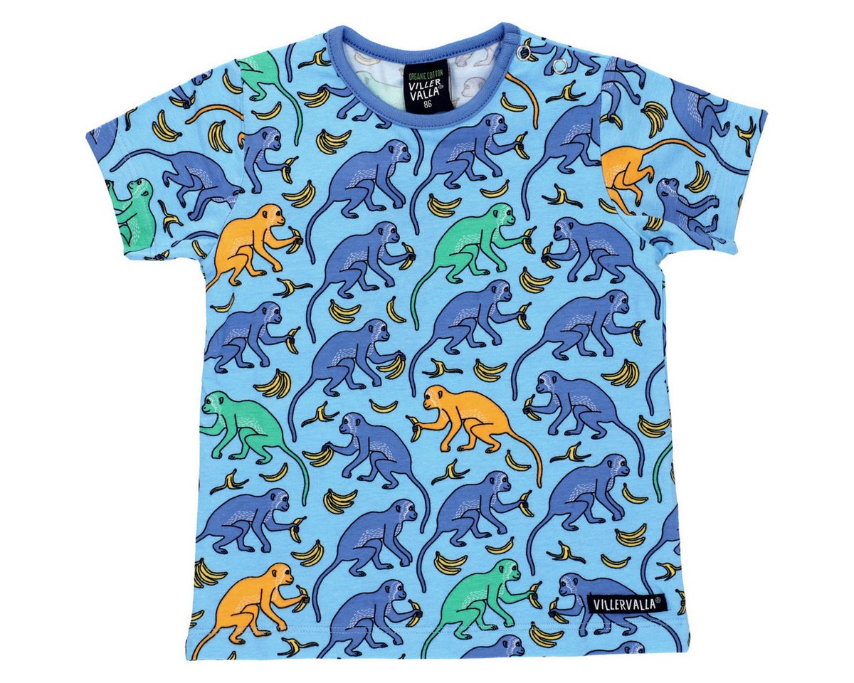 Villervalla T-Shirt Affe Unisex Kinder (1-tlg) Shirt, Oberteil, Leibchen, Funktionsshirt, Shortsleeve Shirt von Villervalla
