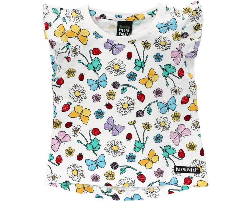 Villervalla T-Shirt Flower Mädchen (1-tlg) Shirt, Oberteil, Leibchen, Funktionsshirt, Shortsleeve Shirt von Villervalla