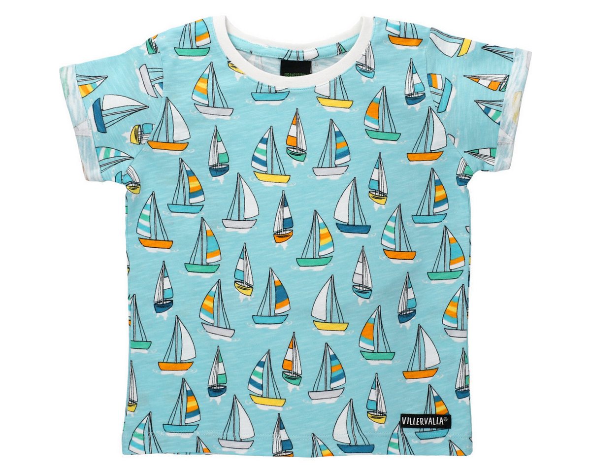 Villervalla T-Shirt Sailorboat Unisex Kinder (1-tlg) Shirt, Oberteil, Leibchen, Funktionsshirt, Shortsleeve Shirt von Villervalla