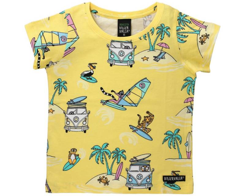 Villervalla T-Shirt Surfende Tiere Unisex Kinder (1-tlg) Shirt, Oberteil, Leibchen, Funktionsshirt, Shortsleeve Shirt von Villervalla