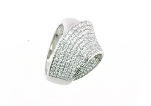 Vilma Righi Damen-Ring rhodiniert weisse Zirkonia 925 Sterling Silber Gr. 60 (19.1) von Vilma Righi
