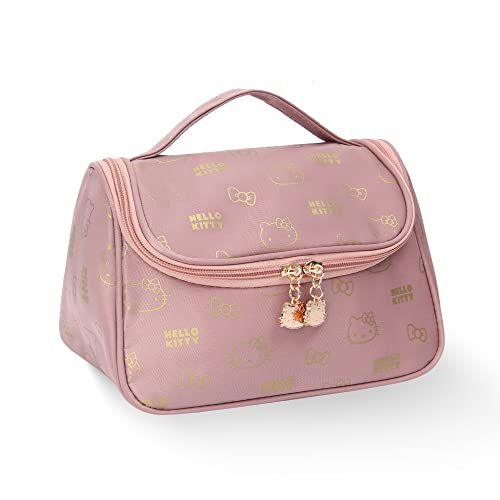 Vimanllie Reise-Kosmetiktasche Make-up Waschtasche mit Reißverschluss Organizer tragbar mit Griff Aufbewahrungstasche mit Spiegel für Frauen Geschenke, Pink-a, modisch von Vimanllie