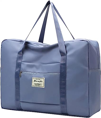 Faltbare Reisetasche, Tragetasche, Wochenend-Übernachtungstasche, Handgepäck for Damen und Herren, wasserdichte große Reisetasche, Sporttasche (Color : Blue, Size : XL) von Vimlo