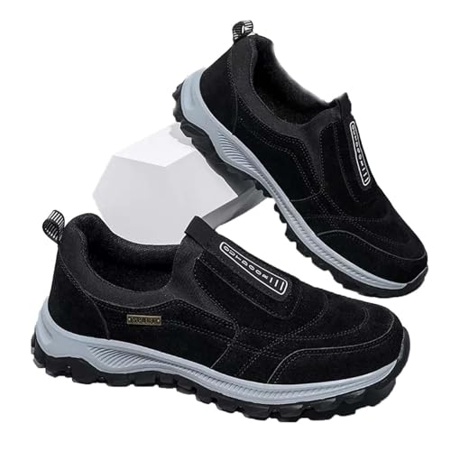 Vimlo Daladder Orthopädische Wanderschuhe for Herren, 2024 Neue Bequeme wasserdichte Outdooe Slip-on-orthopädische Wanderschuhe for Herren (Color : Black, Size : 48) von Vimlo