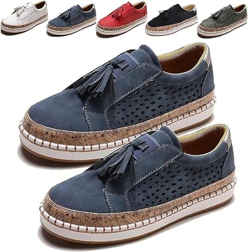 Vimlo Dotmalls-Sneaker for Damen, Dotmalls-Schuhe, ultrabequeme, atmungsaktive Dotmalls-Sneaker, Bequeme orthopädische Damen-Sneaker (Color : Blue, Size : 37) von Vimlo