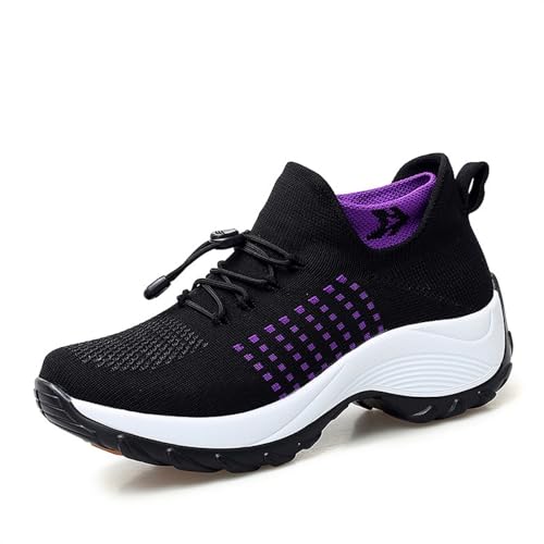 Vimlo Orthofit – Orthopädische Schuhe for Damen, Ultra-Bequeme, atmungsaktive Mesh-Tennis-Sneaker, orthopädische Slip-on-Wanderschuhe for Damen (Color : A, Size : 45) von Vimlo