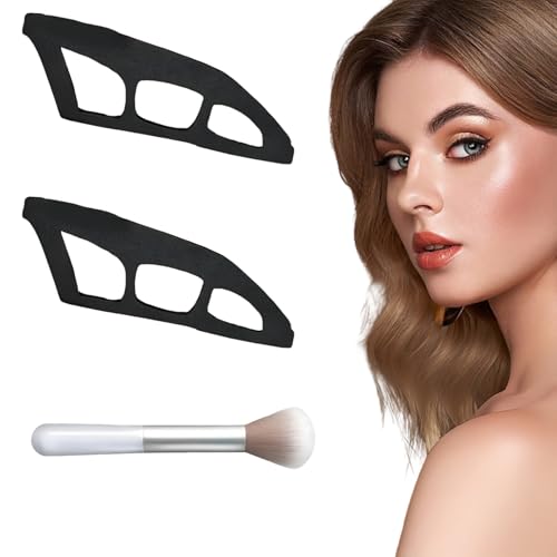 3 Stück Lidschatten Schablone,Eyeshadow Schablone Mit Make up Bürste,Lidschatten Schablone Augen Schnelles Make up Auxiliary Tools For Deepening Eye Makeup,Für Eyeliner Schablone für Anfänger von Vimmvid
