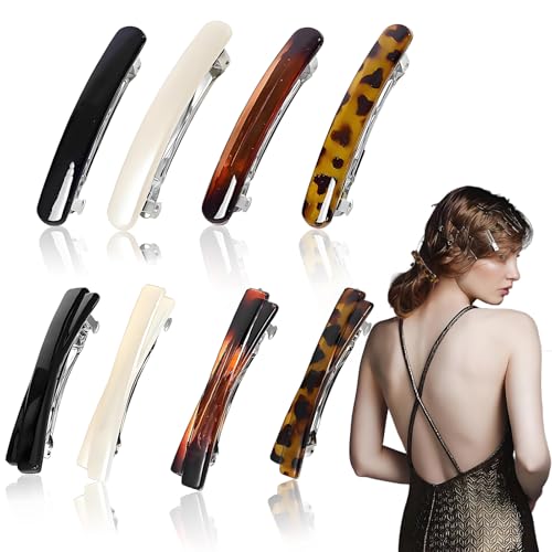 8 Stück Haarspangen Damen Flach Set, Haarklammer Flache Haarspangen Damen, Haarclips Flache Haarklammern FranzöSische Haarspange Haarklemmen, Geeignet für Lange Kurze Haare Mädchen Hair Clip Mode von Vimmvid