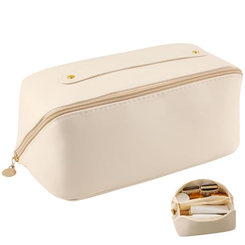 Kosmetiktasche Groß Hohe Kapazität Verwendet Für Damen, Tragbar Make Up Tasche Und Make Up Bag Wasserdicht, Hochwertig Kosmetiktasche Damen, Makeup Bag Familiennutzung Oder Reisenutzung Usw (Weiß) von Vimmvid