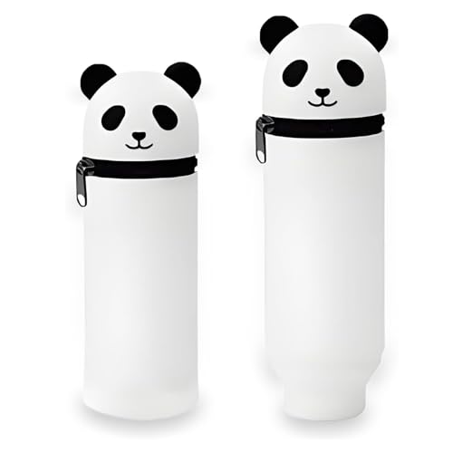 Vimmvid 1 Stück federmäppchen Panda 2 in 1 Weiche, Tischstifthalter, Pencil Case Stiftehalter, Stifte Mäppchen Federmäppchen Büro Niedlicher Schulbedarf Mädchen (Weißer Panda) von Vimmvid