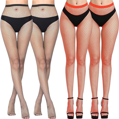 Vimmvid 4 Stück Netzstrumpfhose Schwarz Netzstrumpfhose,Netzstrümpfe Rot Netzstrümpfe Schwarz Fishnet Tights Schwarze von Vimmvid