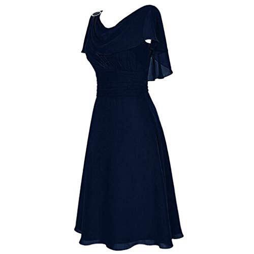Vimoli Abendkleid Damen Große Größen Rüschen Volant Schlicht Kleider Kurzarm Cocktail Kleid Hohe Taillen Rückenfreies Kleid Übergrößen Festliche Kleider für Hochzeit Gast von Vimoli