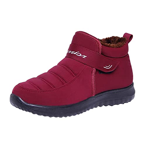 Vimoli Schneeschuhe Damen Paar Winter Baumwolle Klassische Stiefel Warm Gefüttert,Outdoor Boots Arbeitsschuhe,Wasserdicht rutschfest Kurze röhre 35-43 von Vimoli