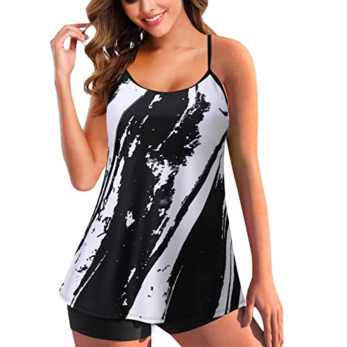 Vimoli Tankini Damen Bauchweg Bademode Top Bandeau Mit Hotpants Set Badeanzug Beachwear Zweiteiler Bademode mit Pads von Vimoli