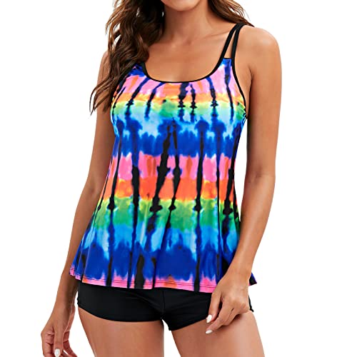 Vimoli Tankini Damen Bauchweg Bademode Top Bandeau Mit Hotpants Set Badeanzug Beachwear Zweiteiler Bademode mit Pads von Vimoli