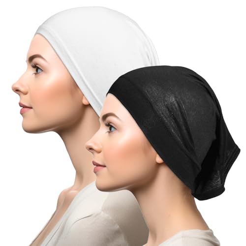 2 Stück Hijab Kopftuch Damen Frauen Undercap Hijab Cap Unterschal Hijab Klassische Slouch Beanie Mütze Islamische Muslimische mit Tie Solid Color Hijab Mütze Kopfbedeckung Chemo Kopftuch Schlafmütze 2 Stück Hijab Kopftuch Damen Frauen Undercap Hijab Cap Unterschal Hijab Klassische Slouch Beanie Mütze Islamische Muslimische mit Tie Solid Color Hijab Mütze Kopfbedeckung Chemo Kopftuch Schlafmütze von Vin Beauty