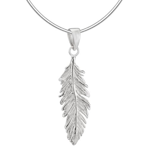 Vinani Anhänger Adler Feder Arizona mit Schlangenkette 45 cm Sterling Silber 925 Kette Italien AFE-S45 von Vinani