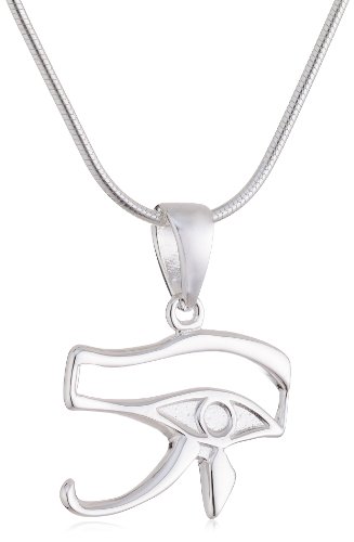 Vinani Anhänger Auge des Ra Horusauge glänzend mit Schlangenkette 45 cm Sterling Silber 925 Kette Italien AAA-S45 von Vinani