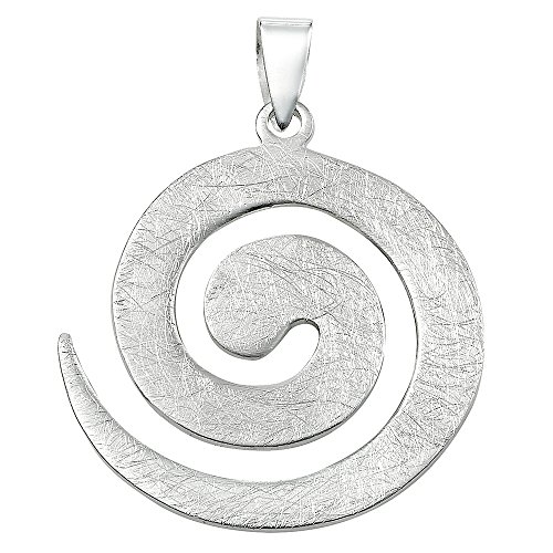 Vinani Damen Anhänger 925 Silber - Anhänger mit Spiralen Design groß gebürstet aus 925 Sterling Silber für Frauen 2ASP-EZ von Vinani