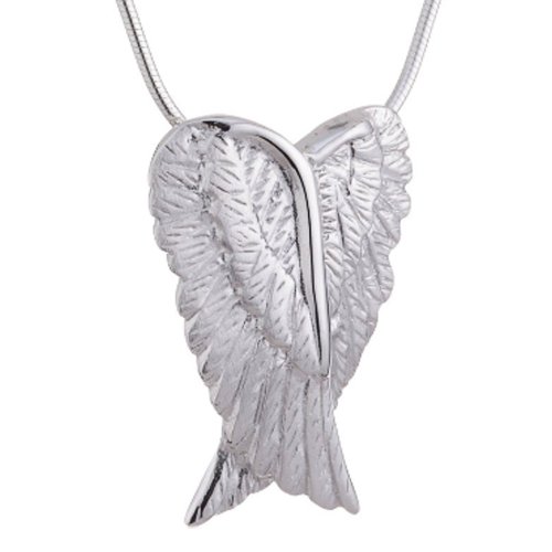 Vinani Anhänger Engelsflügel mattiert glänzend mit Schlangenkette 45 cm Sterling Silber 925 Kette Italien AEM-S45 von Vinani