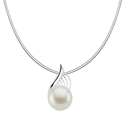 Vinani Anhänger Flügel mit Süßwasserzuchtperle elegant glänzend mit Schlangenkette 45 cm Sterling Silber 925 Kette Italien Natur Perle Note 2APT-S45 von Vinani