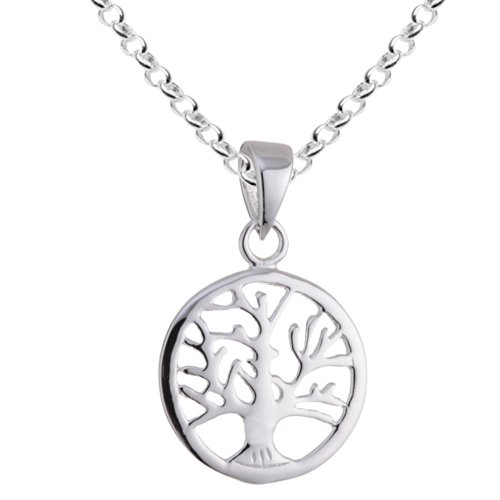 Vinani Anhänger Lebensbaum Baum des Lebens Mandala klein mit Erbskette 40 cm Sterling Silber 925 Kette Italien ABL-T40 von Vinani