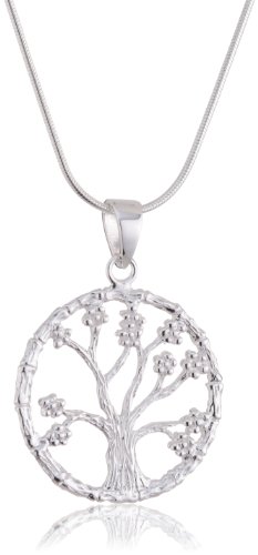 Vinani Anhänger Lebensbaum Baum des Lebens Mandala mit Schlangenkette 45 cm Sterling Silber 925 Kette Italien ABA-S45 von Vinani