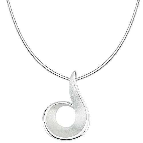 Vinani Anhänger Note elegant gebürstet glänzend mit Schlangenkette 40 cm Sterling Silber 925 Kette Italien Notenschlüssel Musik 2ANT-S40 von Vinani