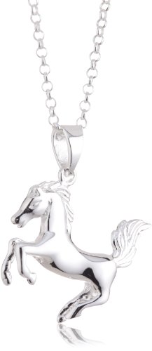 Vinani Anhänger Pferd glänzend mit Erbskette 50 cm Sterling Silber 925 Kette Italien APF-T50 von Vinani