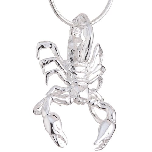 Vinani Anhänger Skorpion glänzend mit Schlangenkette 45 cm Sterling Silber 925 Kette Italien ASC-S45 von Vinani