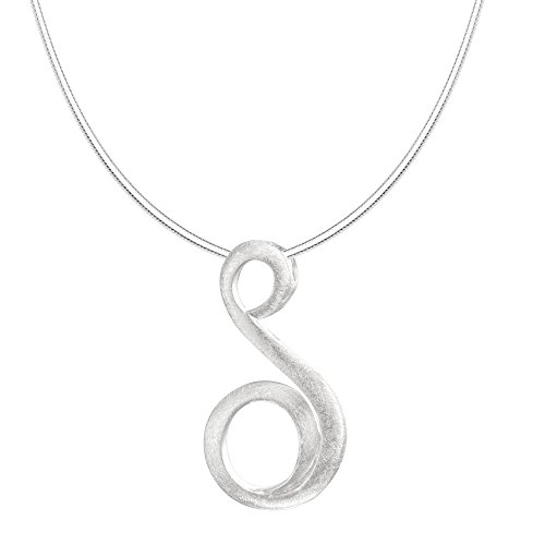 Vinani Anhänger Spirale gebürstet mit Schlangenkette 45 cm Sterling Silber 925 Kette Italien AWA-S45 von Vinani