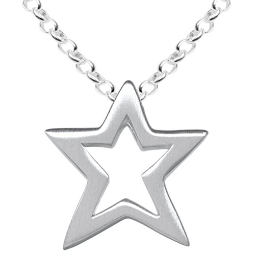 Vinani Anhänger Stern mattiert mit Erbskette 42 cm Sterling Silber 925 Kette Italien ASM-T42 von Vinani