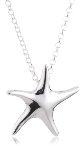 Vinani Anhänger großer Seestern glänzend mit Erbskette 40 cm Sterling Silber 925 Kette Italien ASNN-T40 von Vinani