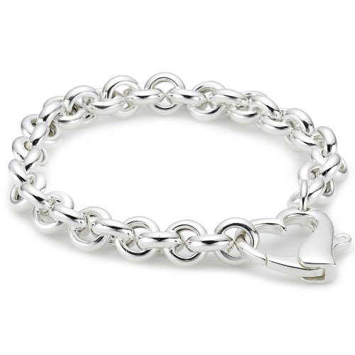 Vinani Damen Armband 925 Silber- Armband mit Herz-verschluss für Frauen aus 925 Sterling Silber - AHSS von Vinani