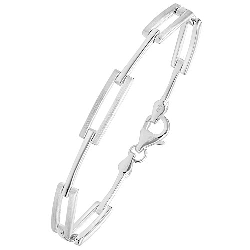 Vinani Armband 925 Sterling Silber - bewegliche Glieder - mattiert glänzend - für Frauen - aus Italien 2AB2 von Vinani