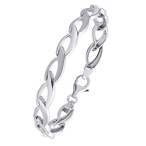 Vinani Armband 925 Sterling Silber - klassisch mattiert glänzend - für Frauen und Herren - Unisex - Gliederarmband 2BAO von Vinani