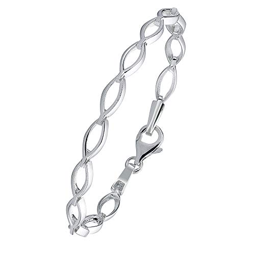 Vinani Armband ovale Glieder klassisch mattiert glänzend 925 Sterling Silber Gliederarmband 2BOP von Vinani