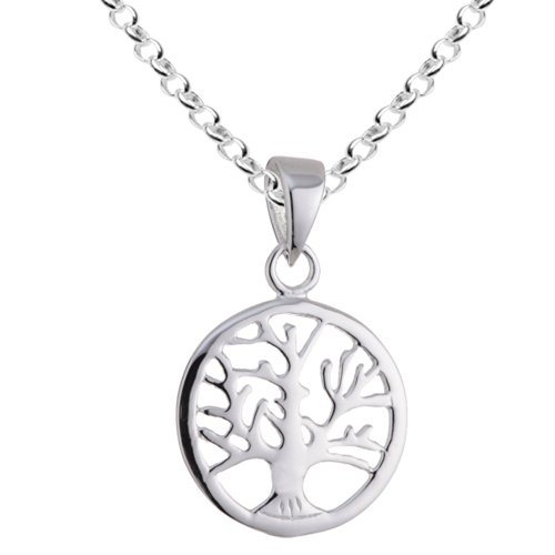 Vinani Anhänger Lebensbaum Baum des Lebens Mandala klein mit Erbskette 50 cm Sterling Silber 925 Kette Italien ABL-T50 von Vinani