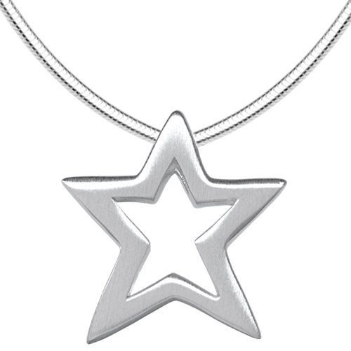 Vinani Anhänger Stern mattiert mit Schlangenkette 45 cm Sterling Silber 925 Kette Italien ASM45 Vinani Anhänger Stern mattiert mit Schlangenkette 45 cm Sterling Silber 925 Kette Italien ASM45 von Vinani