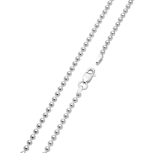 Vinani Kugelkette Charm-Anhänger Kette Italien hochwertig Sterling Silber 925 2,5 mm 60 cm Ballchain BC2560 von Vinani