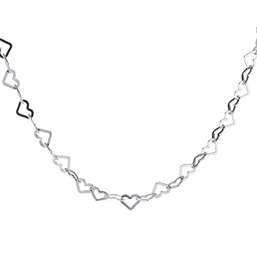 Vinani Damen Kette 925 Silber - Herzkette glänzende Herzen - Halskette aus Italien - 40 cm bis 50 cm einstellbar 925 Sterling Silber - KCH Vinani Damen Kette 925 Silber - Herzkette glänzende Herzen - Halskette aus Italien - 40 cm bis 50 cm einstellbar 925 Sterling Silber - KCH von Vinani
