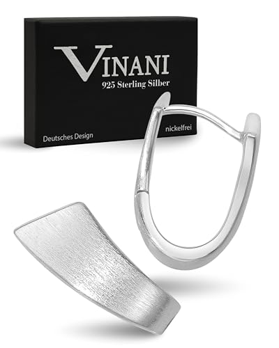 Vinani Damen Ohrringe 925 Silber - Klapp-Creolen Ohrring Set für Frauen aus 925 Sterling Silber U-Form gebürstet glänzend CDGG Vinani Damen Ohrringe 925 Silber - Klapp-Creolen Ohrring Set für Frauen aus 925 Sterling Silber U-Form gebürstet glänzend CDGG von Vinani
