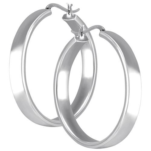 Vinani Damen Ohrringe 925 Silber - Klapp-Creolen glänzend poliert - Ohrring Set für Frauen aus 925 Sterling Silber - CBAG von Vinani