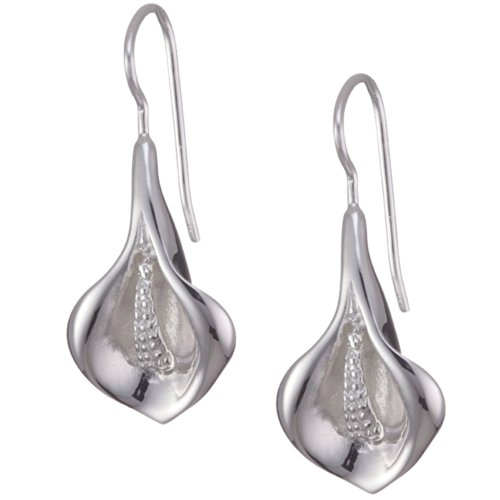 Vinani Ohrhänger Calla Blüte glänzend Sterling Silber 925 Ohrringe OBSS von Vinani