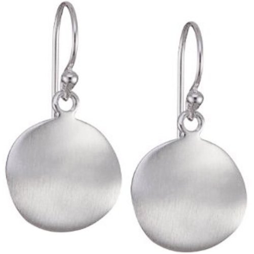 Vinani Damen Ohrringe 925 Silber - Ohrhänger Kreis gewellt mattiert aus 925 Sterling Silber Ohrring Set für Frauen OKM von Vinani